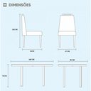 Ver imagem 2 de Conjunto Sala de Jantar 6 Lugares Mesa Slim Cadeiras Veludo Azul Marinho Mel/off-white/azul Marinho