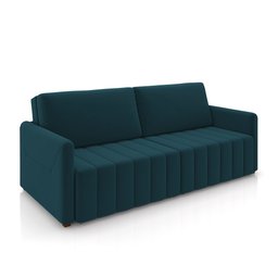 Sofá-cama Decorativo Retrátil Thanos 2 Lugares 192cm Veludo Azul Marinho G45 - Gran Belo - 1