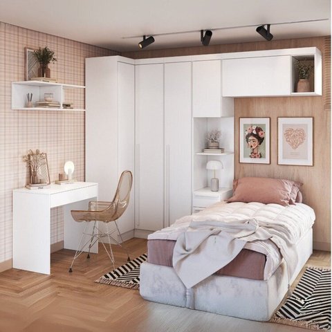 Guarda-Roupa Modulado 6 Peças Infinity Branco/Line