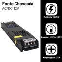 Ver imagem 2 de Fonte Driver Chaveada Slim 12v 30a 360w Bivolt Automática Driver Estabilizado para Fita Led