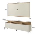 Ver imagem 3 de Rack com Painel 180cm para Sala 4 Portas e Pés em Metal Cor:louro e Luna com Preto