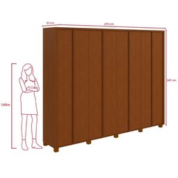 Guarda-roupa Casal 100% Mdf 8 Portas Easy Glow com Pés Frassino - 4