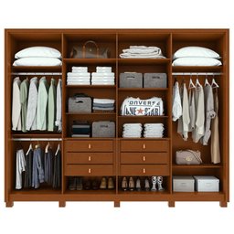 Guarda-roupa Casal 100% Mdf 8 Portas Easy Glow com Pés Frassino - 5