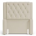 Ver imagem 2 de Cabeceira e Calçadeira Báu Solteiro Atena 90cm Capitonê Suede Bege Claro - Desk Design