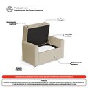 Ver imagem 3 de Cabeceira e Calçadeira Báu Solteiro Atena 90cm Capitonê Suede Bege Claro - Desk Design