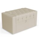 Ver imagem 6 de Cabeceira e Calçadeira Báu Solteiro Atena 90cm Capitonê Suede Bege Claro - Desk Design