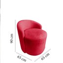 Ver imagem 6 de Kit 2 Poltronas Decorativa Yara Orgânica Suede Vermelho