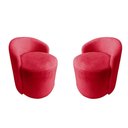 Ver imagem 1 de Kit 2 Poltronas Decorativa Yara Orgânica Suede Vermelho