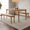 Ver imagem 2 de Mesa Madeira 160cm e 2 Bancos 137cm Rubia Freijó F07 - Mpozenato