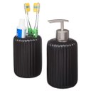 Ver imagem 4 de Kit Banheiro Lavabo P/ Sabonete Líquido Escova Black / 104