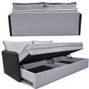 Ver imagem 7 de Sofá sem Caixa Retrátil Baú 1,75m Cama Inbox Grace Tecido Linho e Courino Cinza Claro