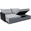 Ver mais imagens de Sofá sem Caixa Retrátil Baú 1,75m Cama Inbox Grace Tecido Linho e Courino Cinza Claro