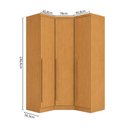 Ver imagem 3 de Guarda-Roupa Modulado de Canto Oblíquo 3 Portas 100% MDF Cairo Marrom/Cinamomo