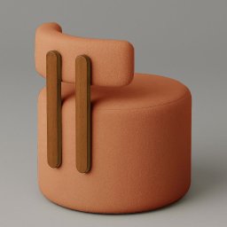 Poltrona Recepção Organica Almyra - Tecido Boucle - Terracota - 4