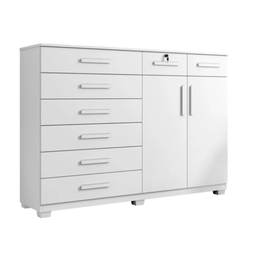 Cômoda 8 Gavetas 2 Portas New Triunfo Benetil Móveis - Branco - 2
