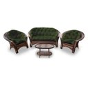 Ver imagem 1 de Conjunto de Sofá Fibra Sintética 19 - 1 Sofá 2 L + 2 Poltronas + 1 Mesa Centro - Tecido Duna Bandeir