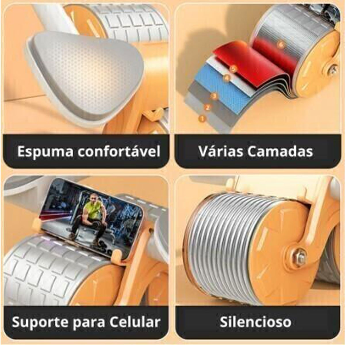 Rolo Abdominal Exercicio Musculaçao Roda Prancha Ombro Braço Fortalecimento Academia Treino Atividad - 6