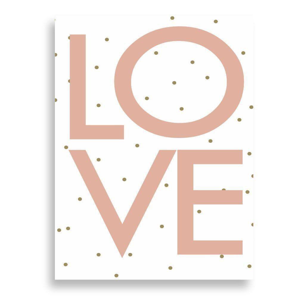 Tela Decorativa Love E Poá 30X40Cm - 2