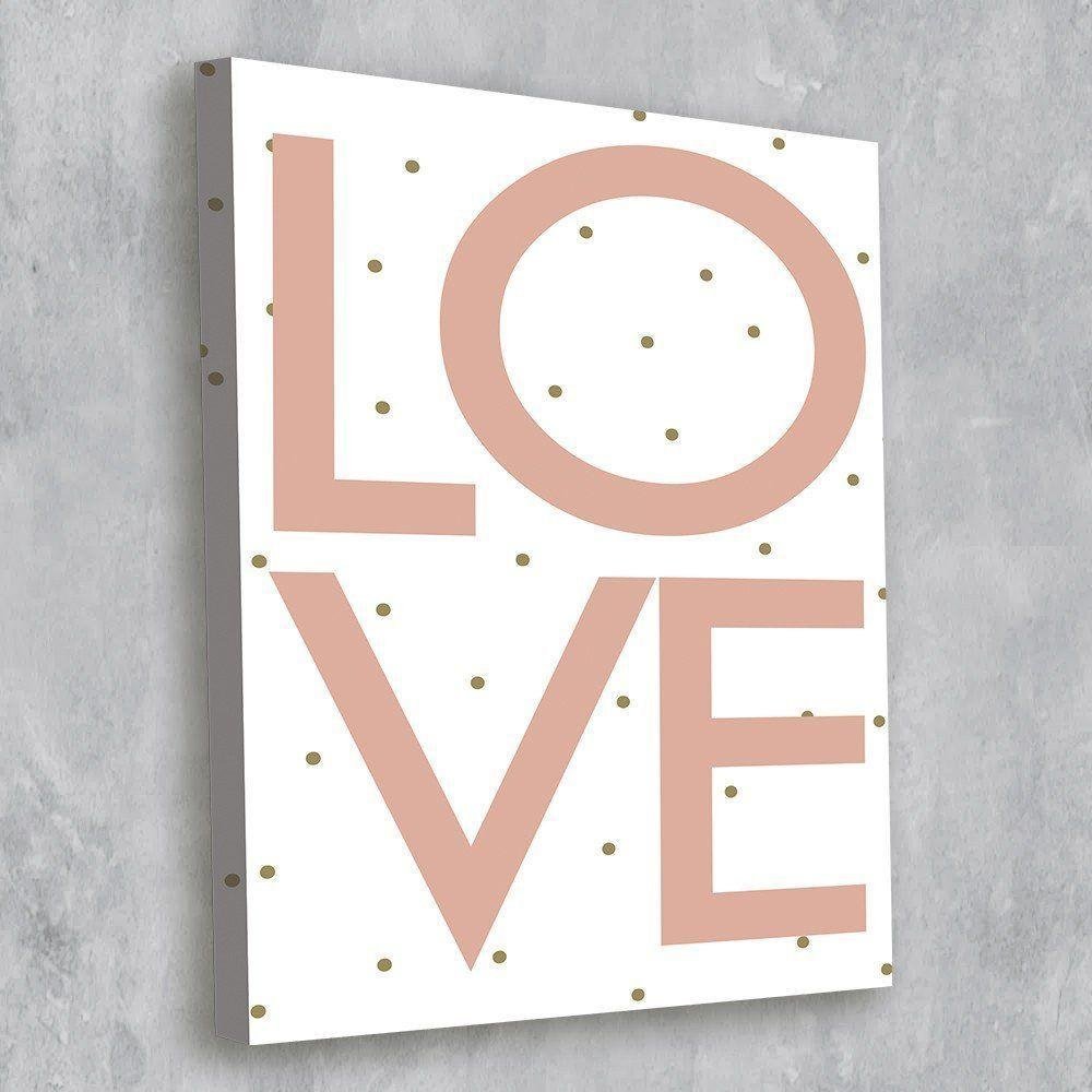 Tela Decorativa Love E Poá 30X40Cm - 3