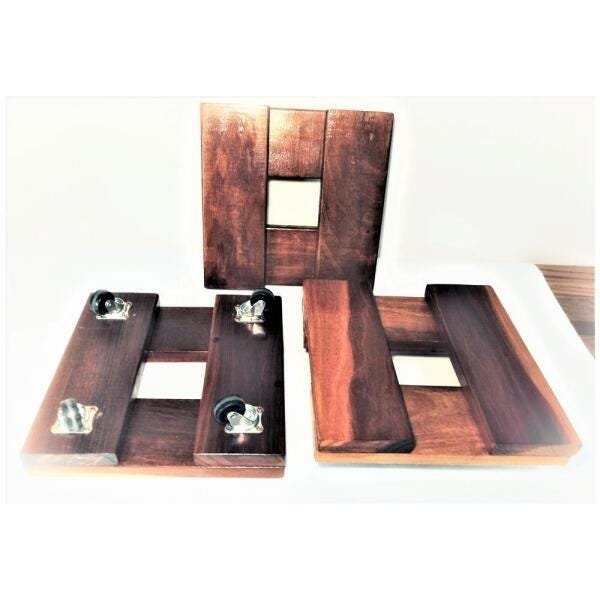 Kit 3 Suporte Vaso Piso De Madeira Quadrado 25x25 - 2