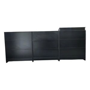 Balcão Caixa + Balcão Recepção 100% Mdf Preto - Suprema Móveis