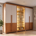 Ver imagem 1 de Guarda-Roupa Casal 6 Portas com LED e Reflecta Sinatra Freijo