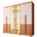 Ver imagem 2 de Guarda-Roupa Casal 6 Portas com LED e Reflecta Sinatra Freijo