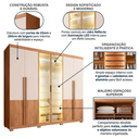 Ver imagem 5 de Guarda-Roupa Casal 6 Portas com LED e Reflecta Sinatra Freijo