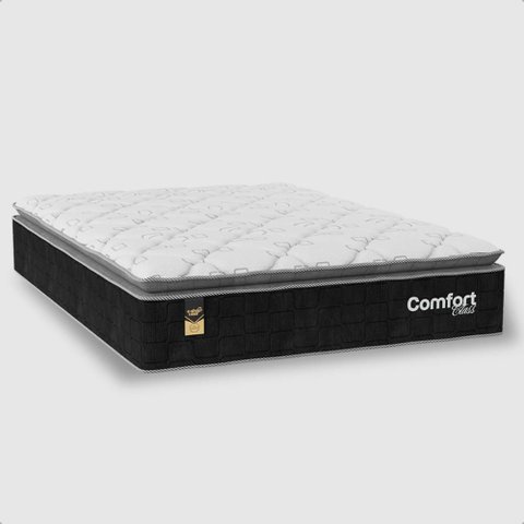 Colchão Casal Comfort Class Pillow Top 28x138x188cm - Preto - e-Shop Casa