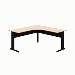Mesa em L Angular 160 cm Escritório New City Pé Metal Calvi com Preto Web Office - 1