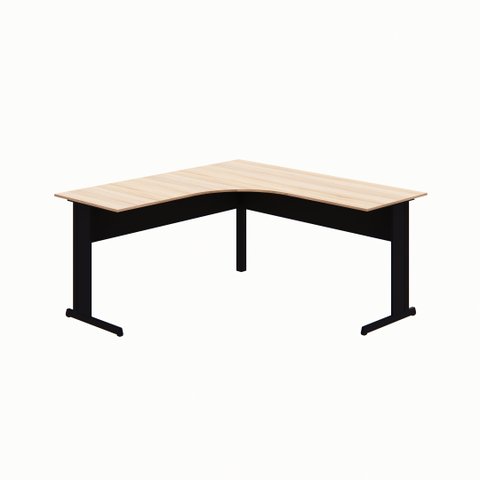 Mesa em L Angular 160 cm Escritório New City Pé Metal Calvi com Preto Web Office