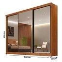 Ver imagem 3 de Guarda Roupa Casal Londres 3 Portas com Espelho 6 Gavetas Cinamomo - Novo Horizonte