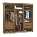 Ver imagem 2 de Roupeiro Gold Ripado 3 Portas Deslizantes com Espelho - Freijó