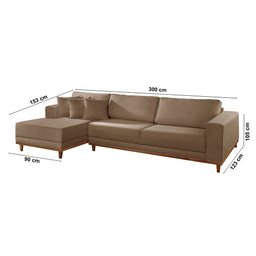 Sofá Cronos 03 Metros Chaise Lado Esquerdo Meu Sofá Online - 3