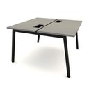 Ver imagem 2 de Mesa Trabalho Plataforma 1,20m 2 Lugares C/ Pés Cavalete F5 Cor:cinza Sagrado com Preto