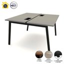 Ver imagem 3 de Mesa Trabalho Plataforma 1,20m 2 Lugares C/ Pés Cavalete F5 Cor:cinza Sagrado com Preto
