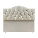 Ver imagem 1 de Cabeceira Cama Casal Botões Provençal Creme Suede com Pés 120cm Altura Rbl