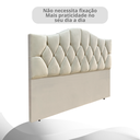 Ver imagem 3 de Cabeceira Cama Casal Botões Provençal Creme Suede com Pés 120cm Altura Rbl