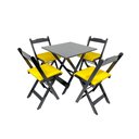 Ver imagem 1 de Conjunto Jogo de Mesa 70x70 Com 4 Cadeiras Dobráveis Estofadas DG Móveis:Amarela