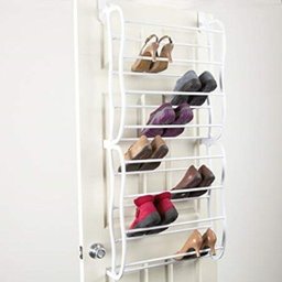 Sapateira de porta para 24 pares de sapatos calcados tenis salto pratica otimiza espaco em metal - 3