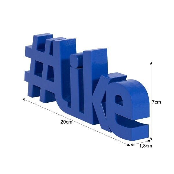 Adorno Decorativo Enfeite de Mesa #Like em MDF Presente Criativo - Azul - 3