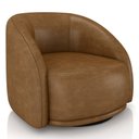 Ver imagem 1 de Poltrona Decorativa Orgânica Giratória Lya M22 Sintético Marrom - Mpozenato