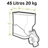 Dispenser 3 Módulos 45 Litros ou 20 Kilos Armazenamento Ração Grãos Cereais Preto Mec Pet - 3