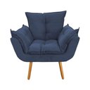 Ver imagem 1 de Poltrona Opala Suede Azul Marinho Pés Palito