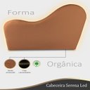Ver imagem 2 de Cabeceira Orgânica Led 90cm Solteiro Painél para Cama Box Bouclé Serena
