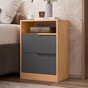 Ver imagem 2 de Mesa de Cabeceira Sole 2 Gavetas Flex Titanium/freijó - Móveis Albatroz