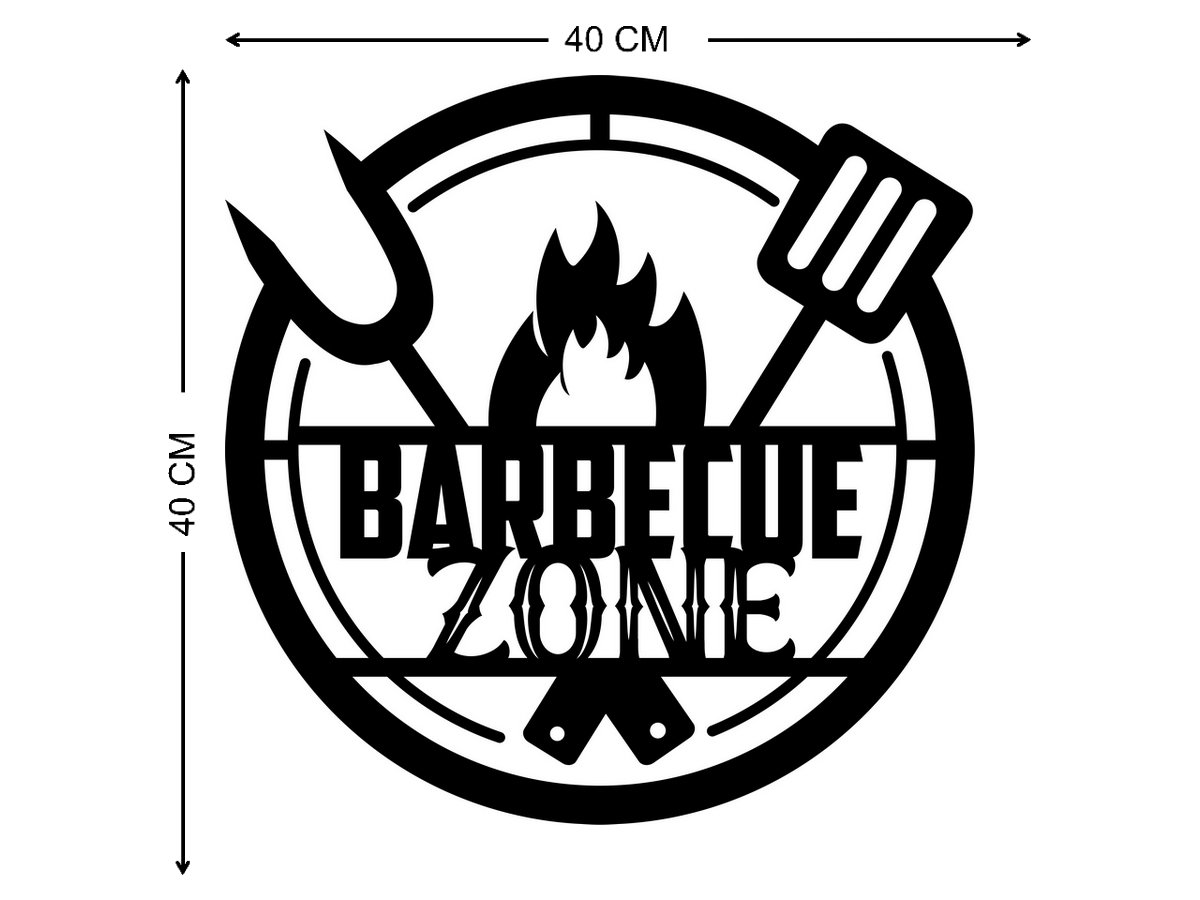 Aplique De Parede Cantinho Do Churrasco Barbecue Zone - 4