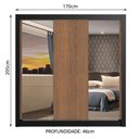 Ver imagem 4 de Guarda Roupa Casal Madesa Mônaco 3 Portas de Correr com Espelhos