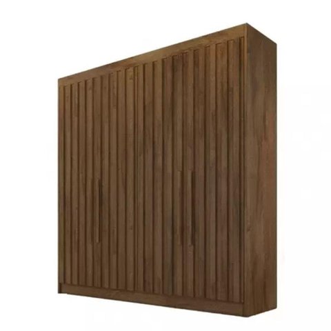 Guarda Roupa Ripado Solteiro 4 Portas 1.70 Potente Braúna