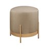 Puff Redondo Ágar em Linho e Base Metal Dourado Agarb Decor:linho Bege - 2